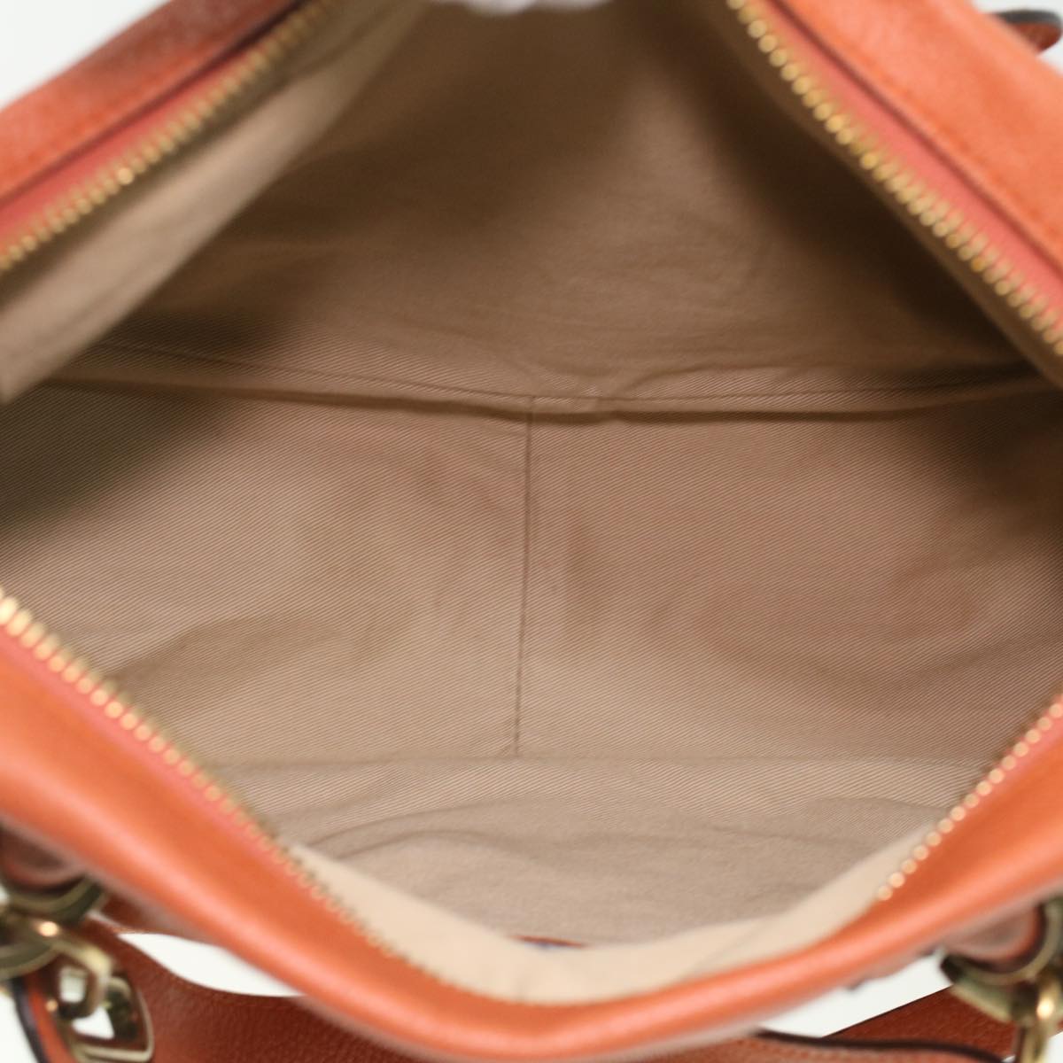 Chloe Shoulder Bag Leather 2way Orange 02-12-63-65 Auth am3806