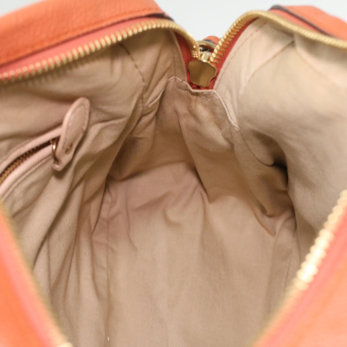 Chloe Shoulder Bag Leather 2way Orange 02-12-63-65 Auth am3806