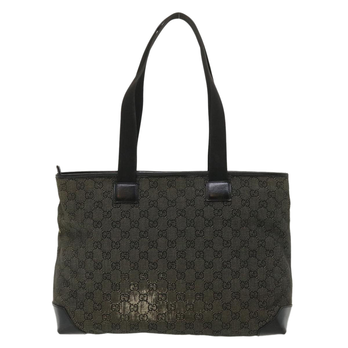 GUCCI GG Canvas Tote Bag Black 34339 Auth am3809 - 0