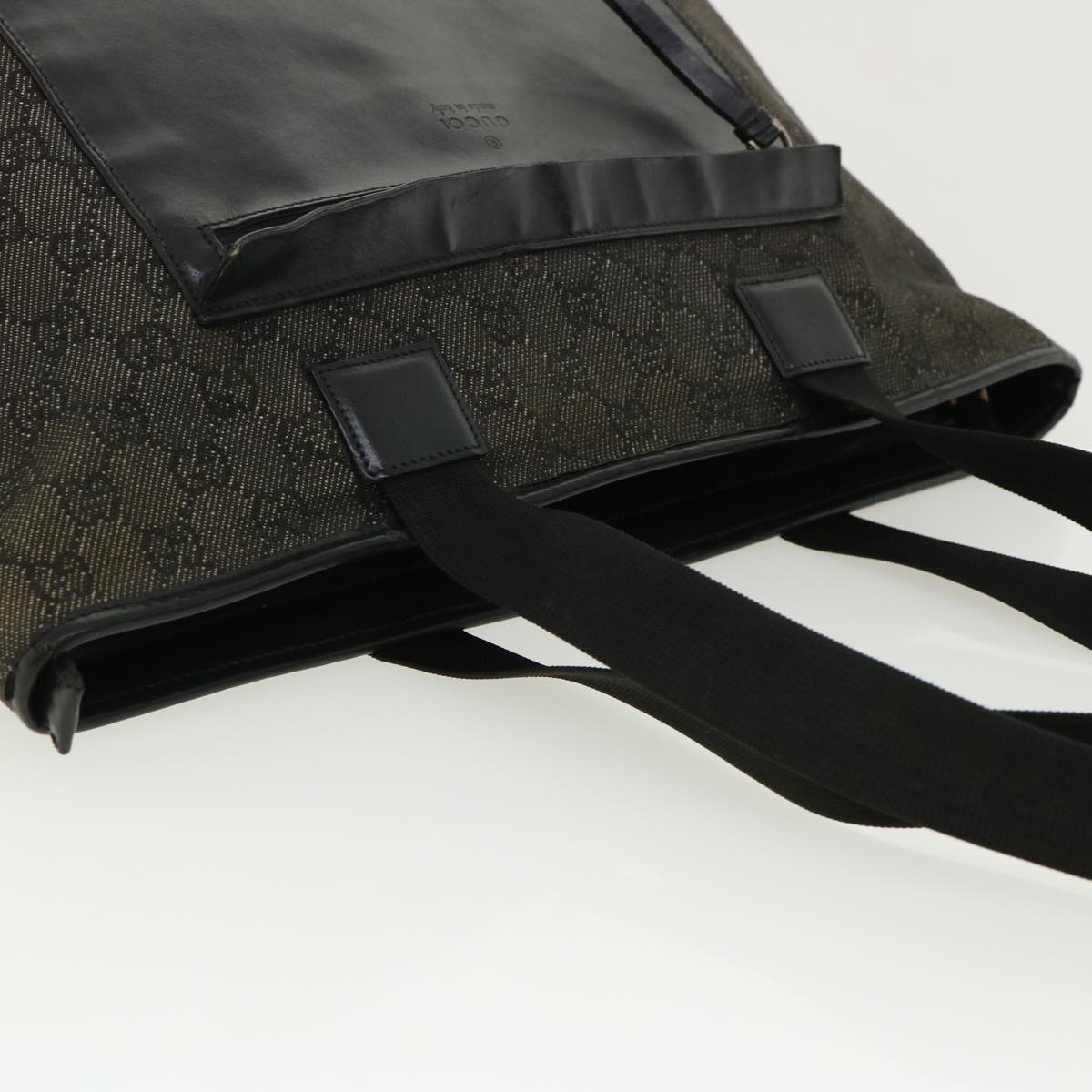 GUCCI GG Canvas Tote Bag Black 34339 Auth am3809