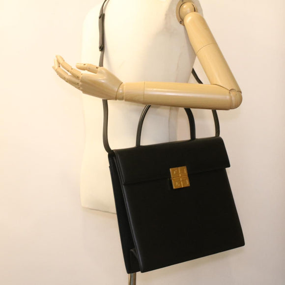 GIVENCHY Shoulder Bag Leather 2way Black Auth am3821