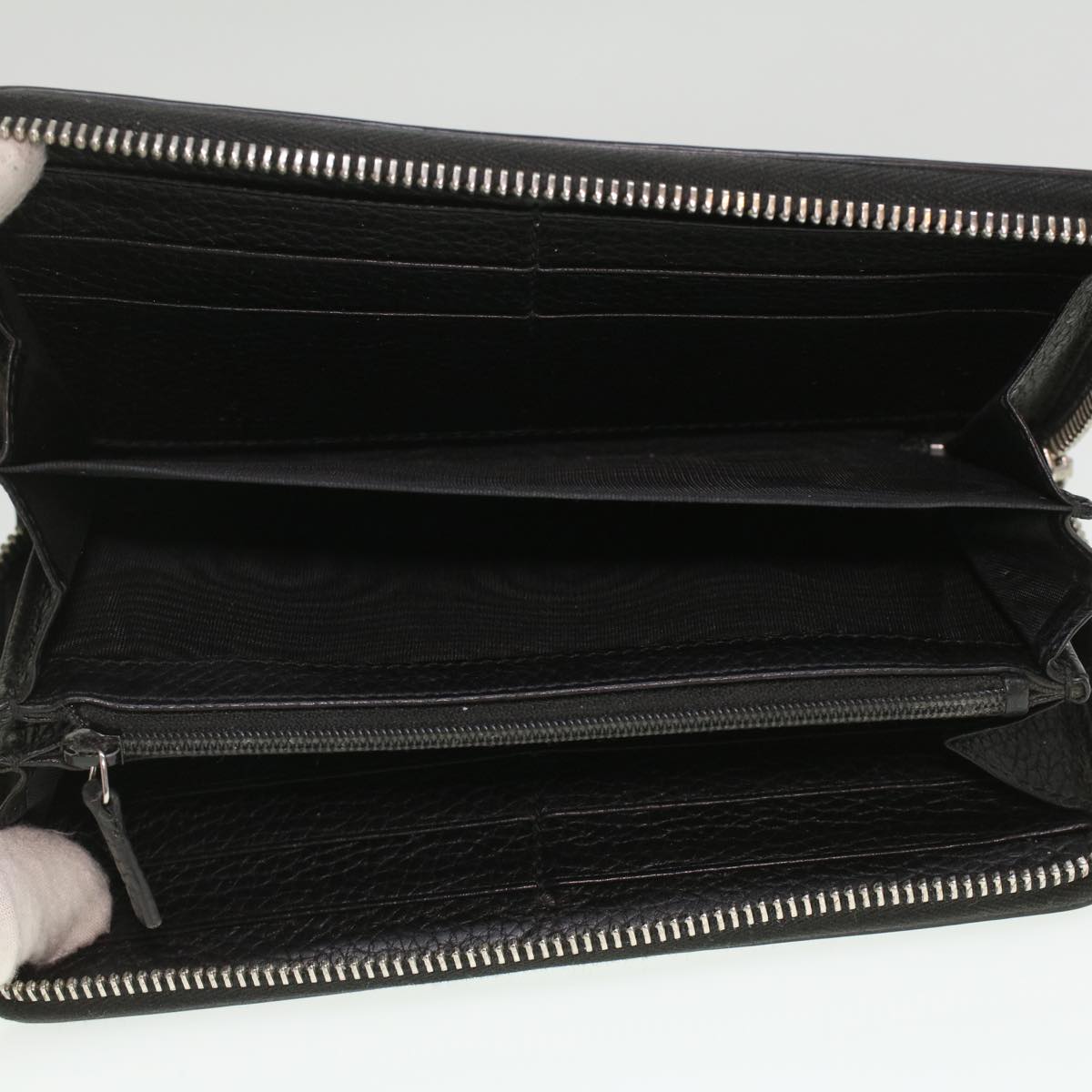 GUCCI Long Wallet Leather Black 473928 Auth am3822