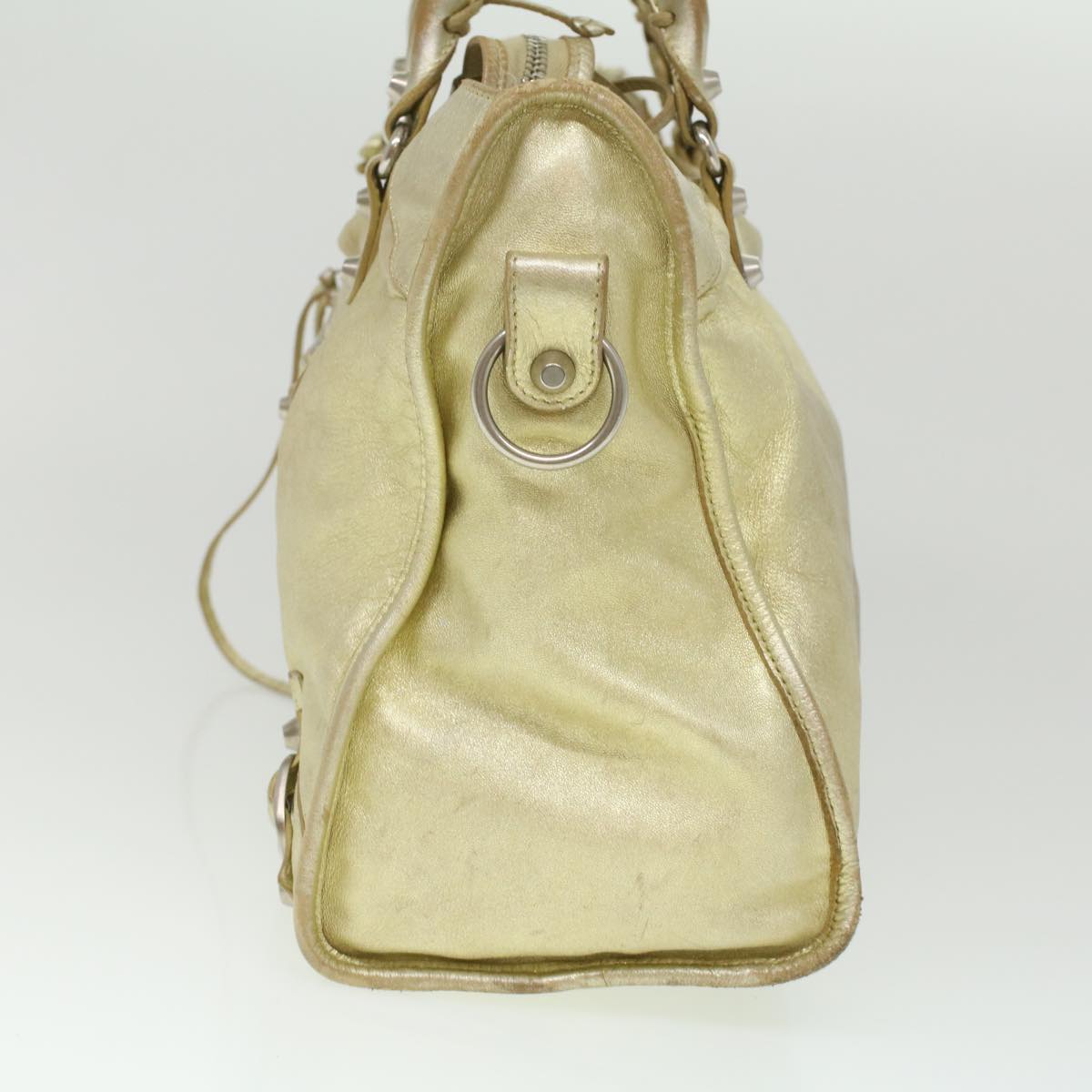 BALENCIAGA City Bag Hand Bag Leather 2way Gold 115748 8091 J 002123 Auth am3828