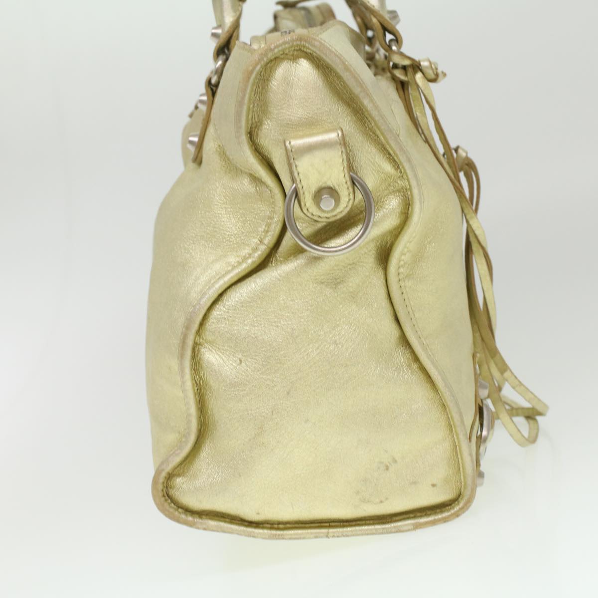 BALENCIAGA City Bag Hand Bag Leather 2way Gold 115748 8091 J 002123 Auth am3828