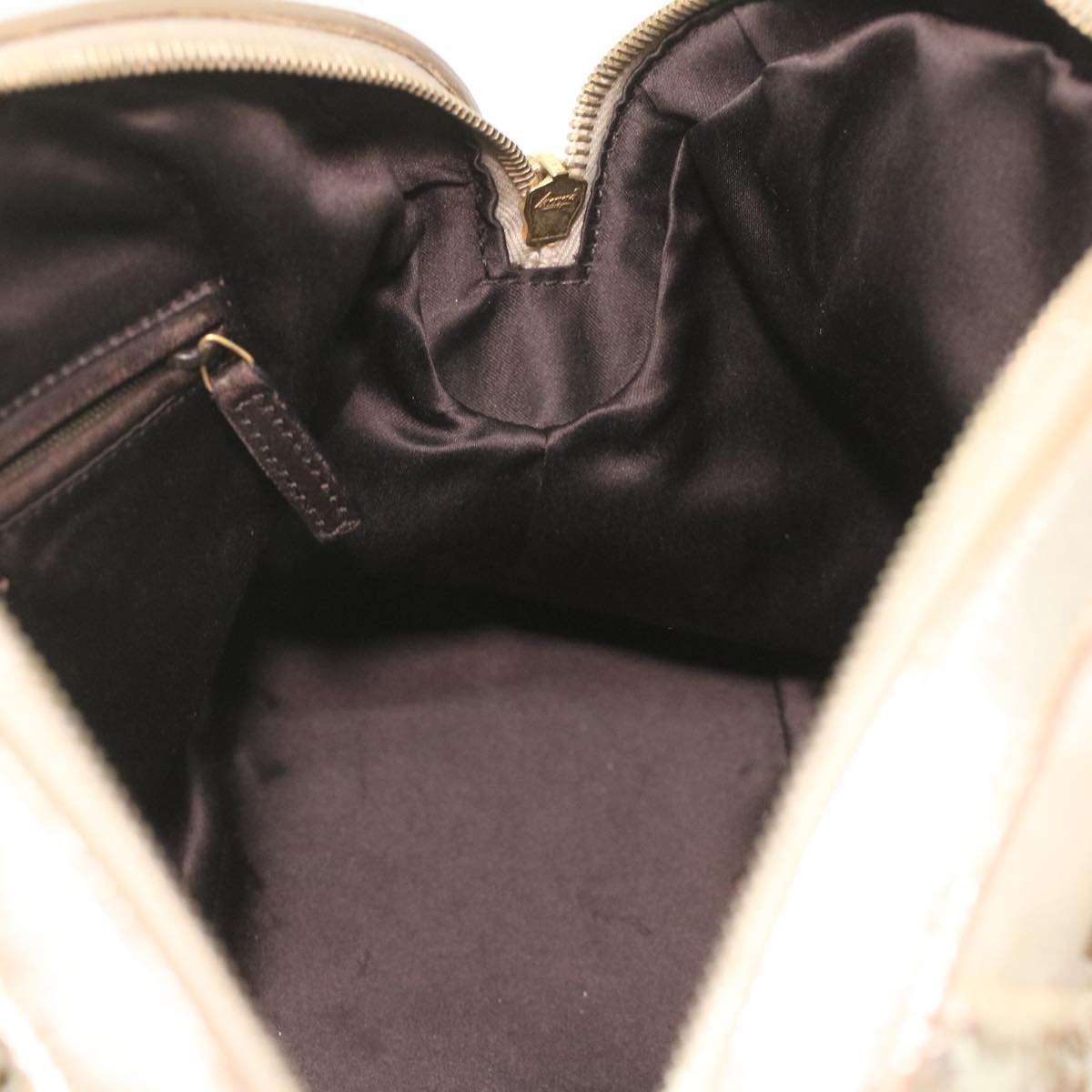 SAINT LAURENT Shoulder Bag Canvas Leather 2way Silver 153934 002058 Auth am3841