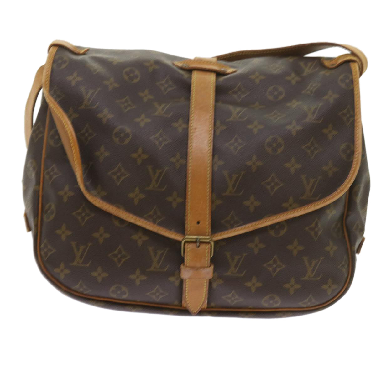 LOUIS VUITTON Monogram Saumur 35 Shoulder Bag M42254 LV Auth am3896