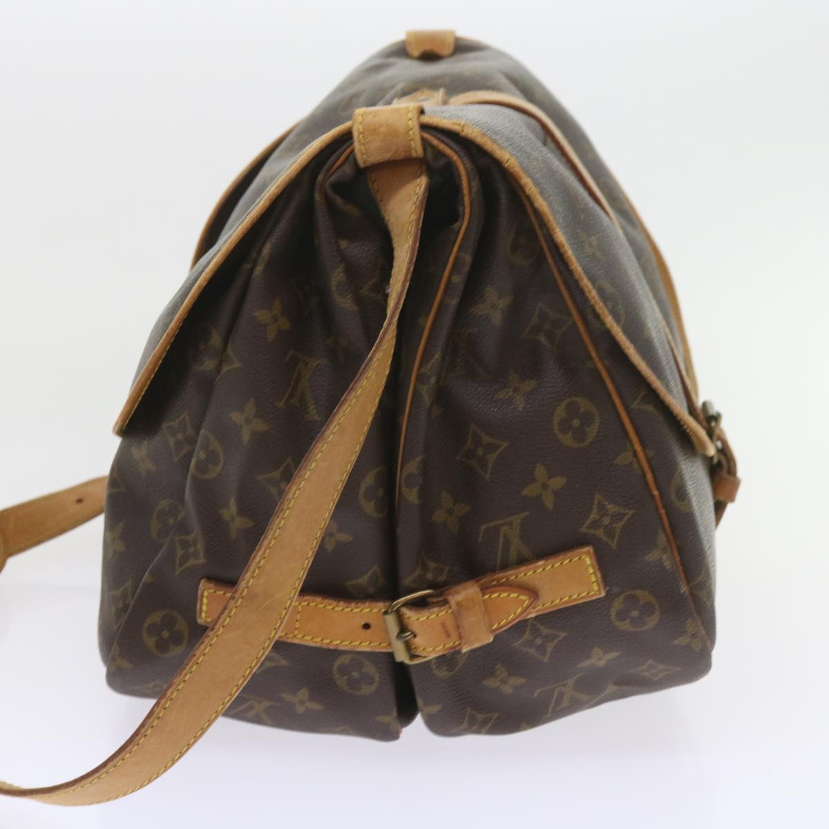 LOUIS VUITTON Monogram Saumur 35 Shoulder Bag M42254 LV Auth am3896