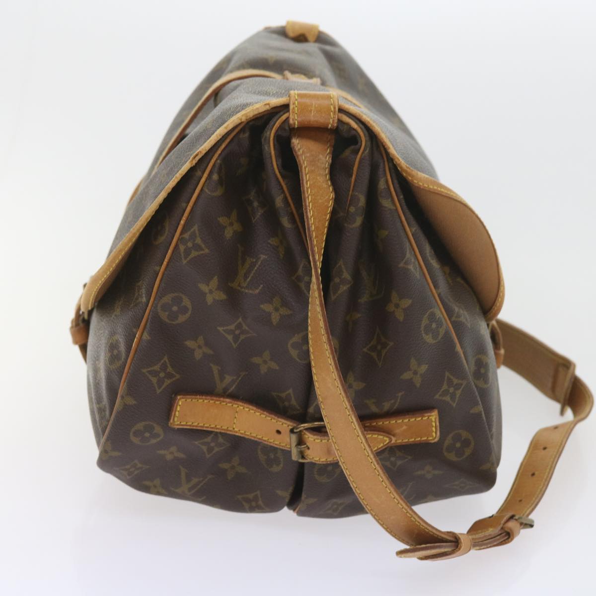 LOUIS VUITTON Monogram Saumur 35 Shoulder Bag M42254 LV Auth am3896