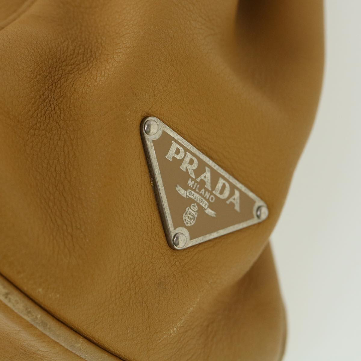 PRADA Shoulder Bag Leather Brown Auth am3914