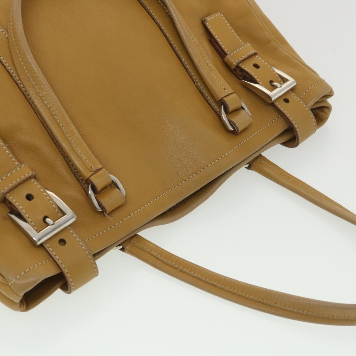 PRADA Shoulder Bag Leather Brown Auth am3914