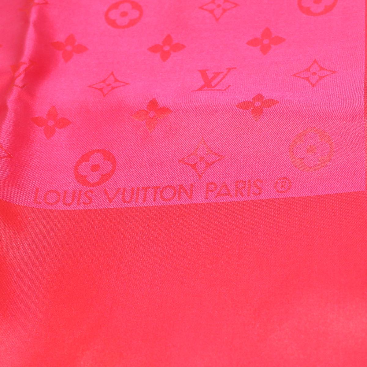 LOUIS VUITTON Scarf Silk Pink LV Auth am3917
