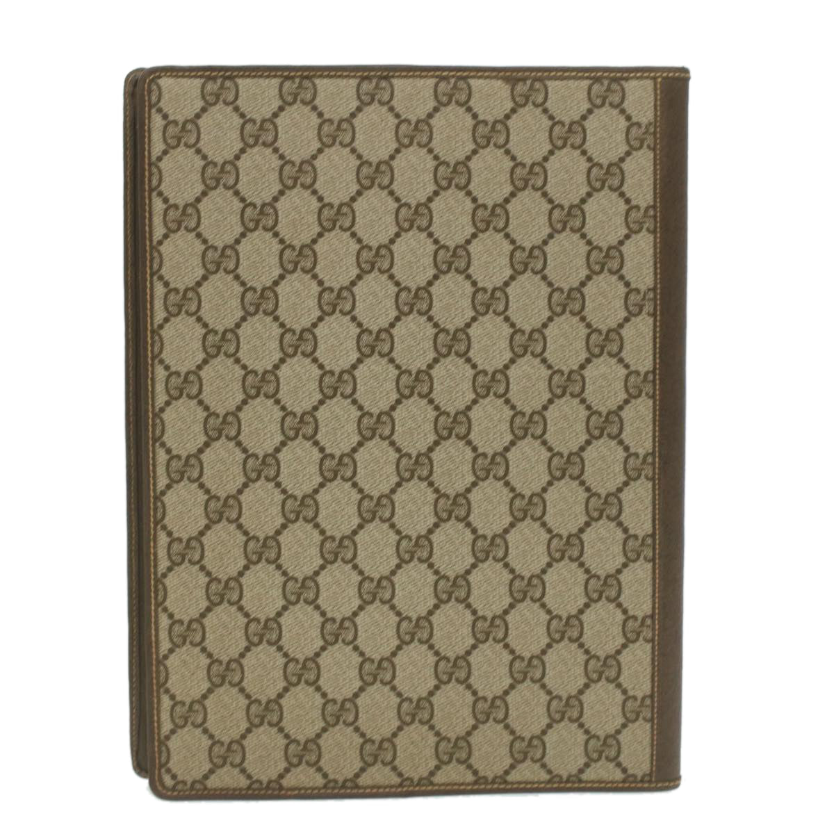GUCCI GG Canvas Day Planner Cover PVC Leather Beige Auth am3940 - 0
