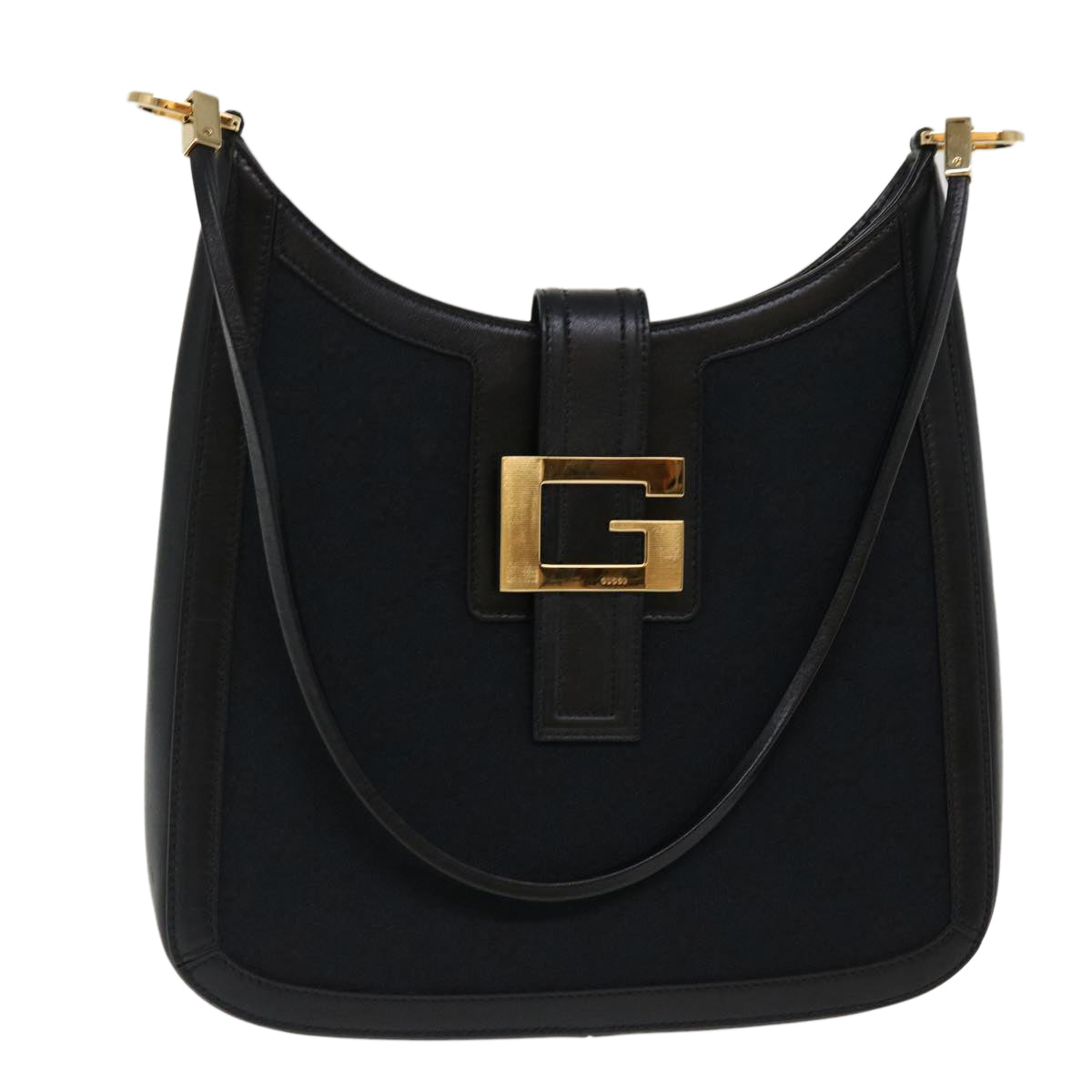 GUCCI GG Canvas Shoulder Bag Black 4142 Auth am3951