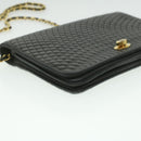 BALLY Chain Shoulder Bag Leather Black Auth am3952-14