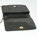 BALLY Chain Shoulder Bag Leather Black Auth am3952-11