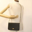 BALLY Chain Shoulder Bag Leather Black Auth am3952-20