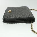 BALLY Chain Shoulder Bag Leather Black Auth am3952-4