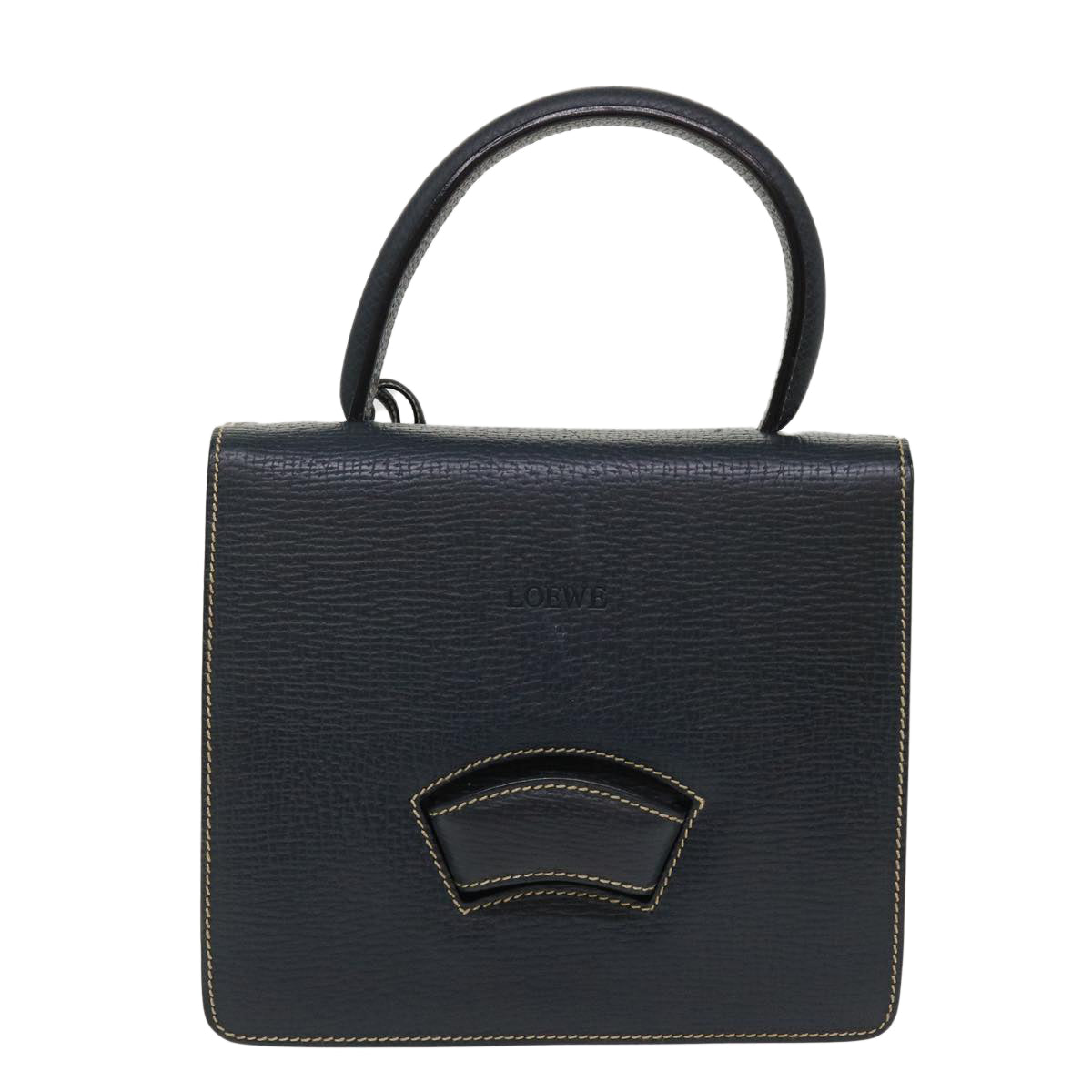 LOEWE Barcelona Hand Bag Leather Navy Auth am3961