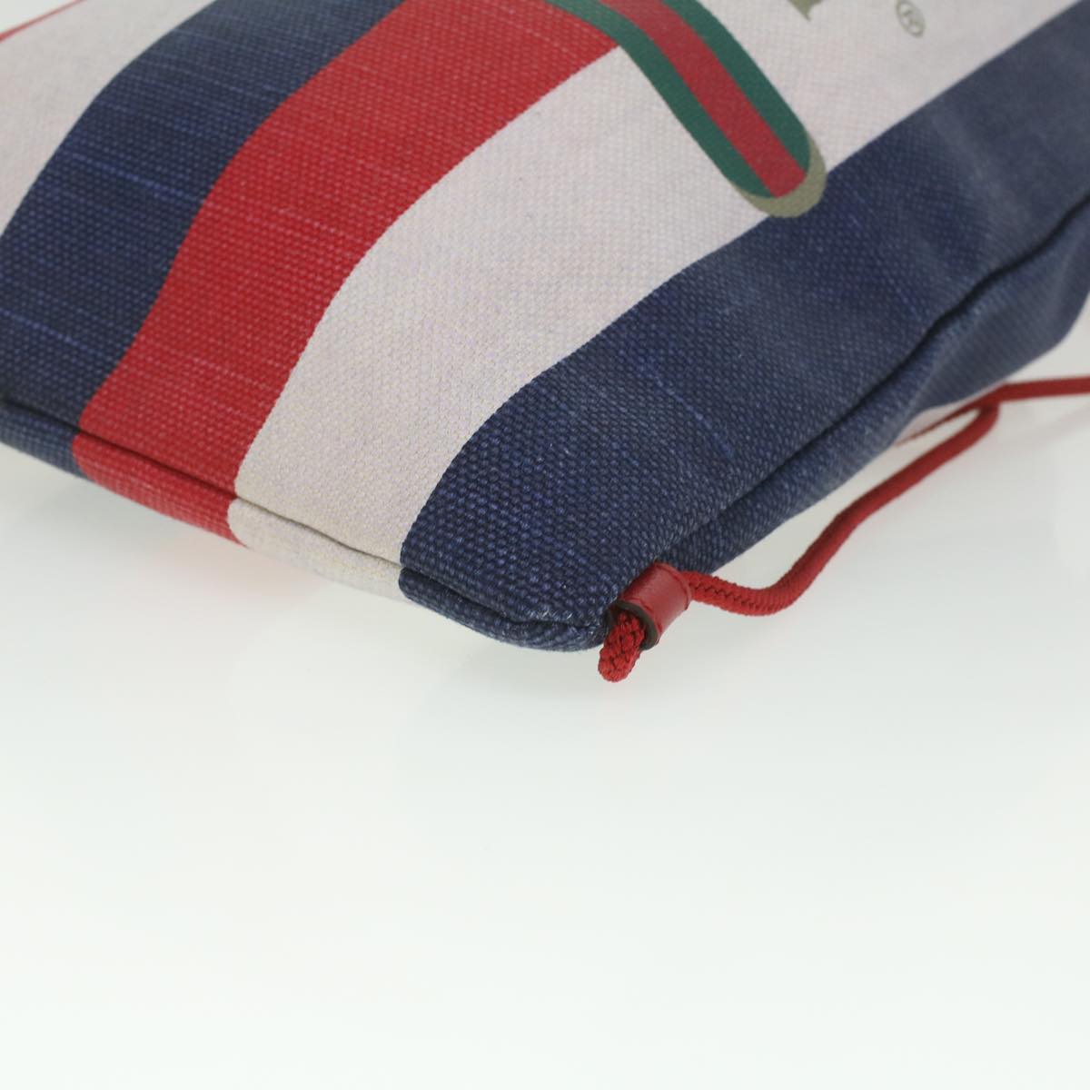 GUCCI Web Sherry Line Backpack Canvas Tricolor Red Blue Green 473872 Auth am3970