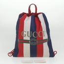 GUCCI Web Sherry Line Backpack Canvas Tricolor Red Blue Green 473872 Auth am3970-12