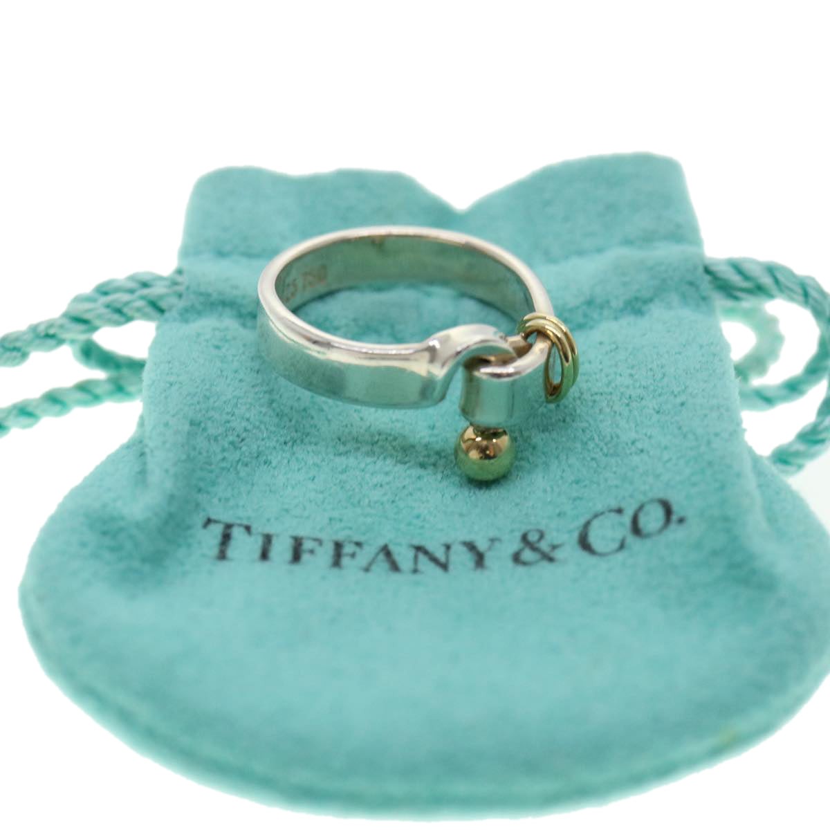 TIFFANY&Co. Bangle Bracelet 925/750 Silver Auth am3999