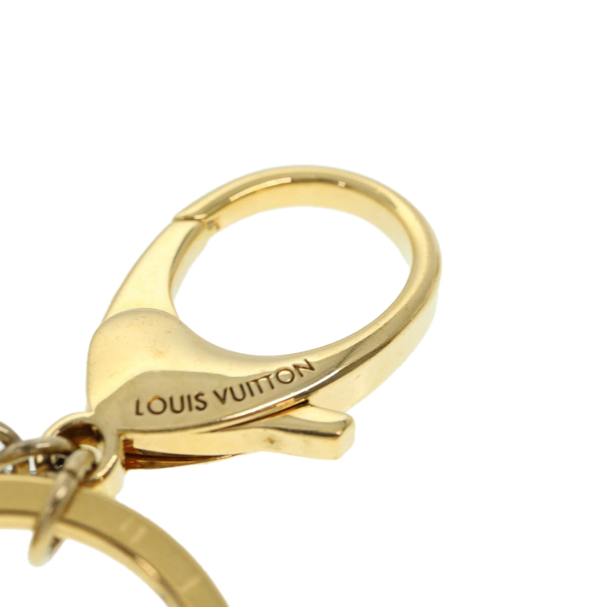 LOUIS VUITTON Porte Cles looping Key Holder Gold Pink M66006 LV Auth am4003