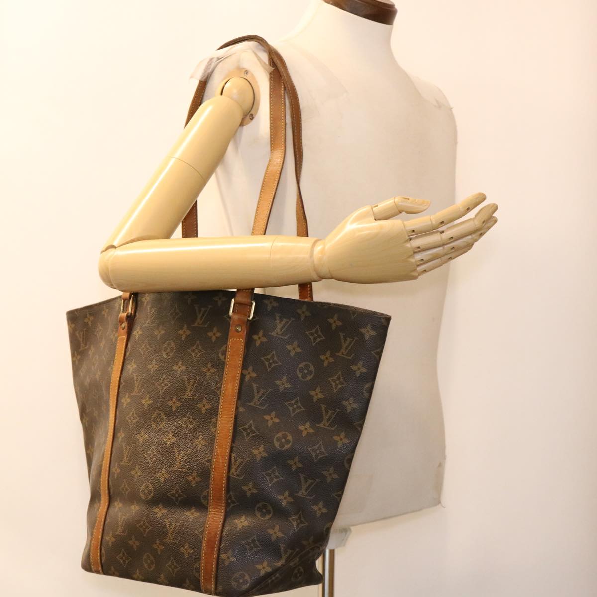 LOUIS VUITTON Monogram Sac Shopping Tote Bag M51108 LV Auth am4004