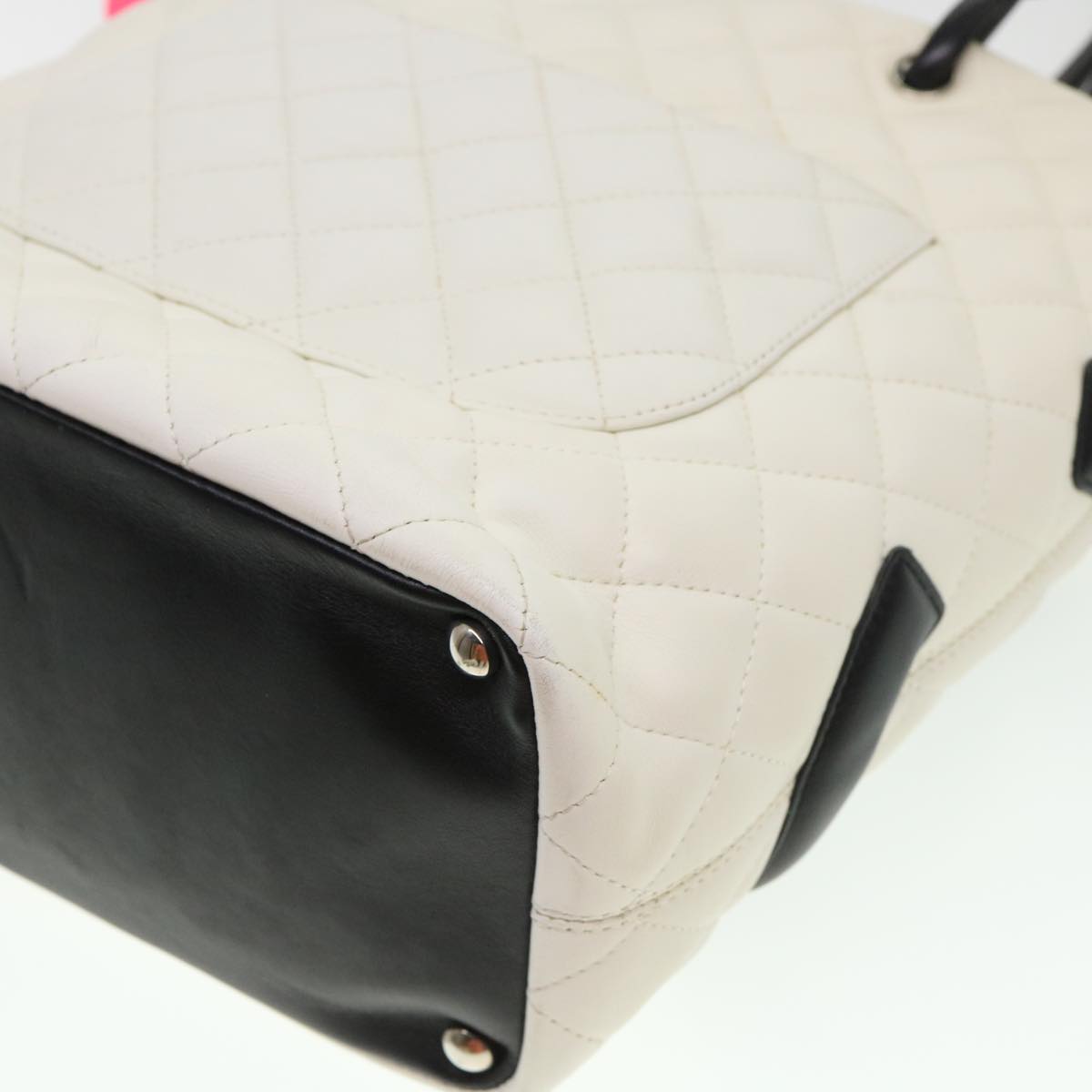 CHANEL Cambon Line Shoulder Bag Caviar Skin Pink CC Auth am4028