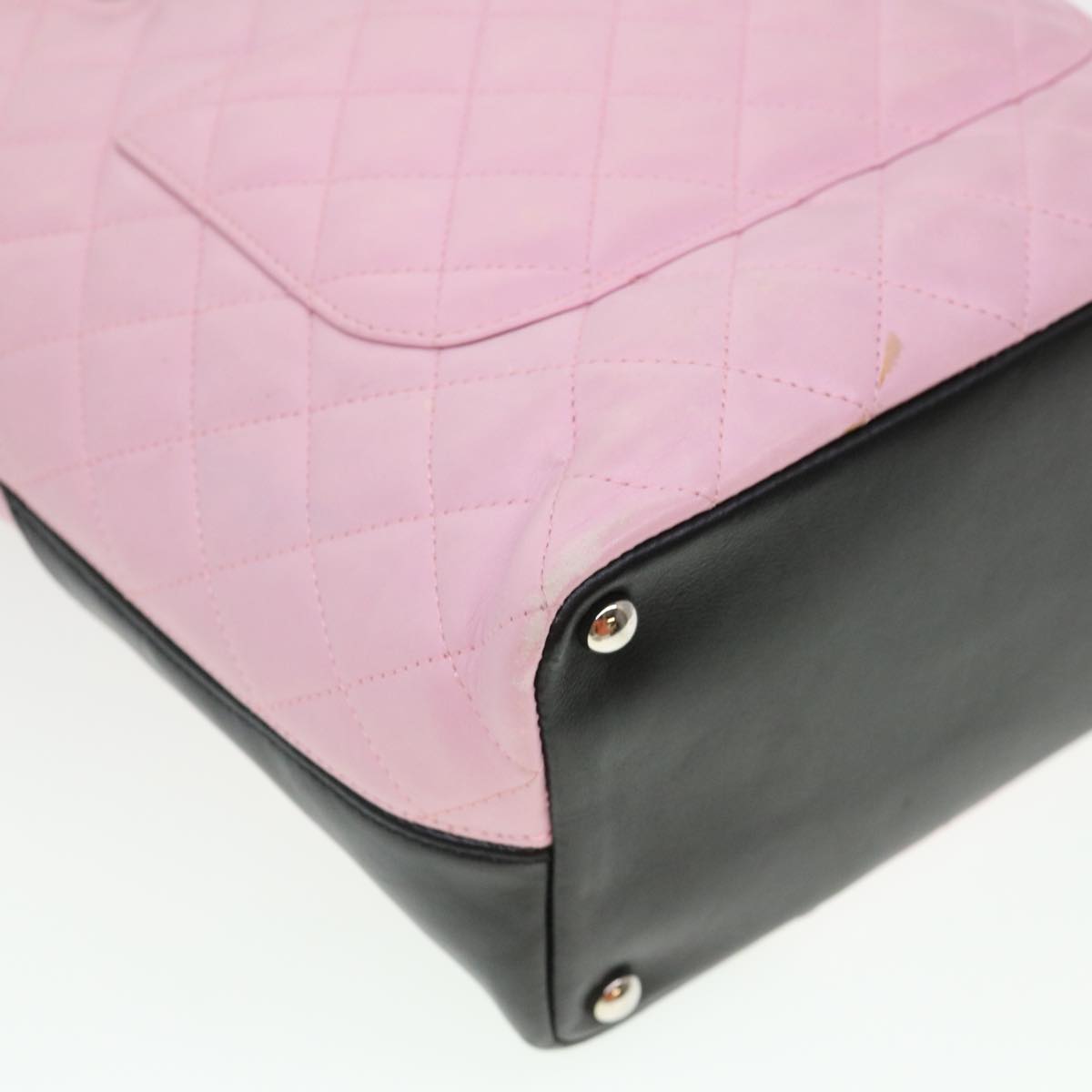 CHANEL Cambon Line Shoulder Bag Caviar Skin Pink CC Auth am4029