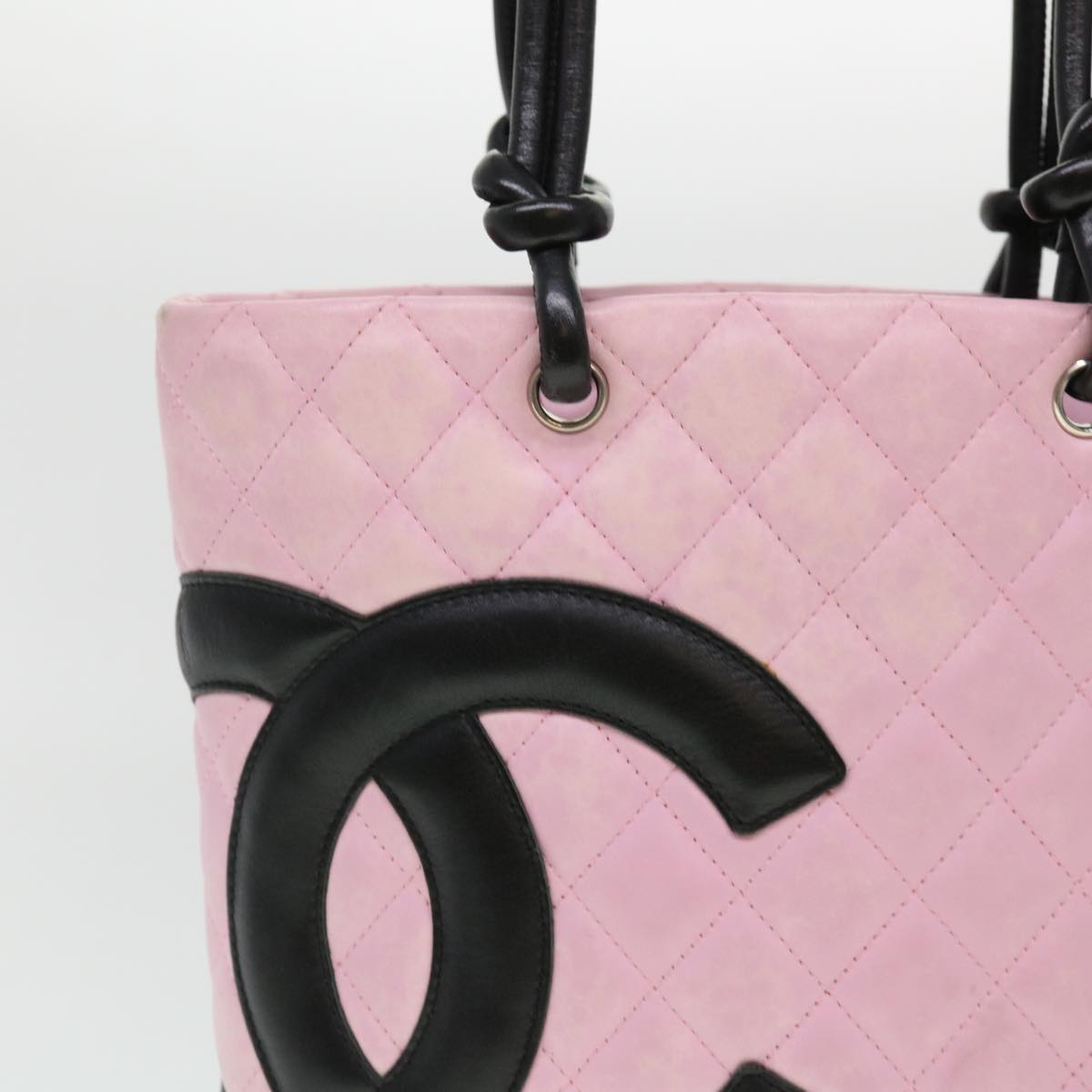 CHANEL Cambon Line Shoulder Bag Caviar Skin Pink CC Auth am4029 - 0