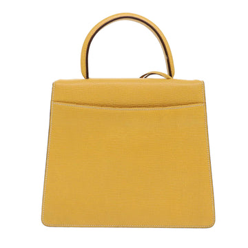 LOEWE Barcelona Hand Bag Leather 2way Yellow Auth am4030 - 0