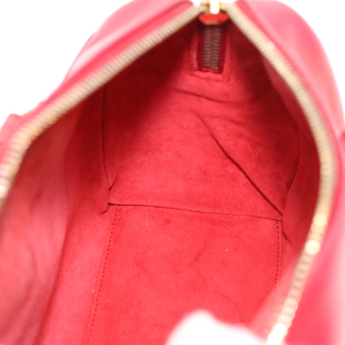 SAINT LAURENT Shoulder Bag Leather 2way Red Auth am4031