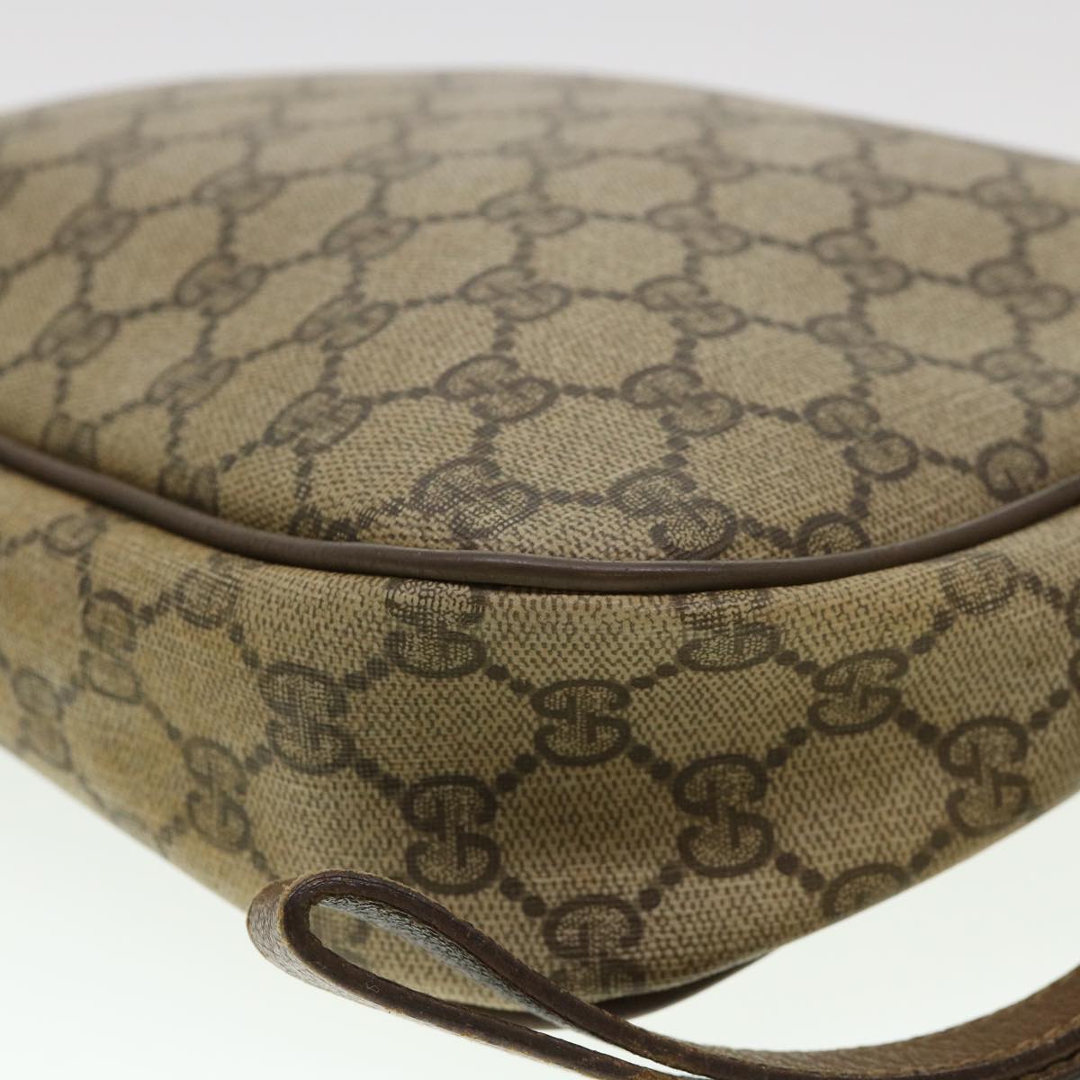 GUCCI GG Canvas Web Sherry Line Clutch Bag Beige Red Green Auth am4114