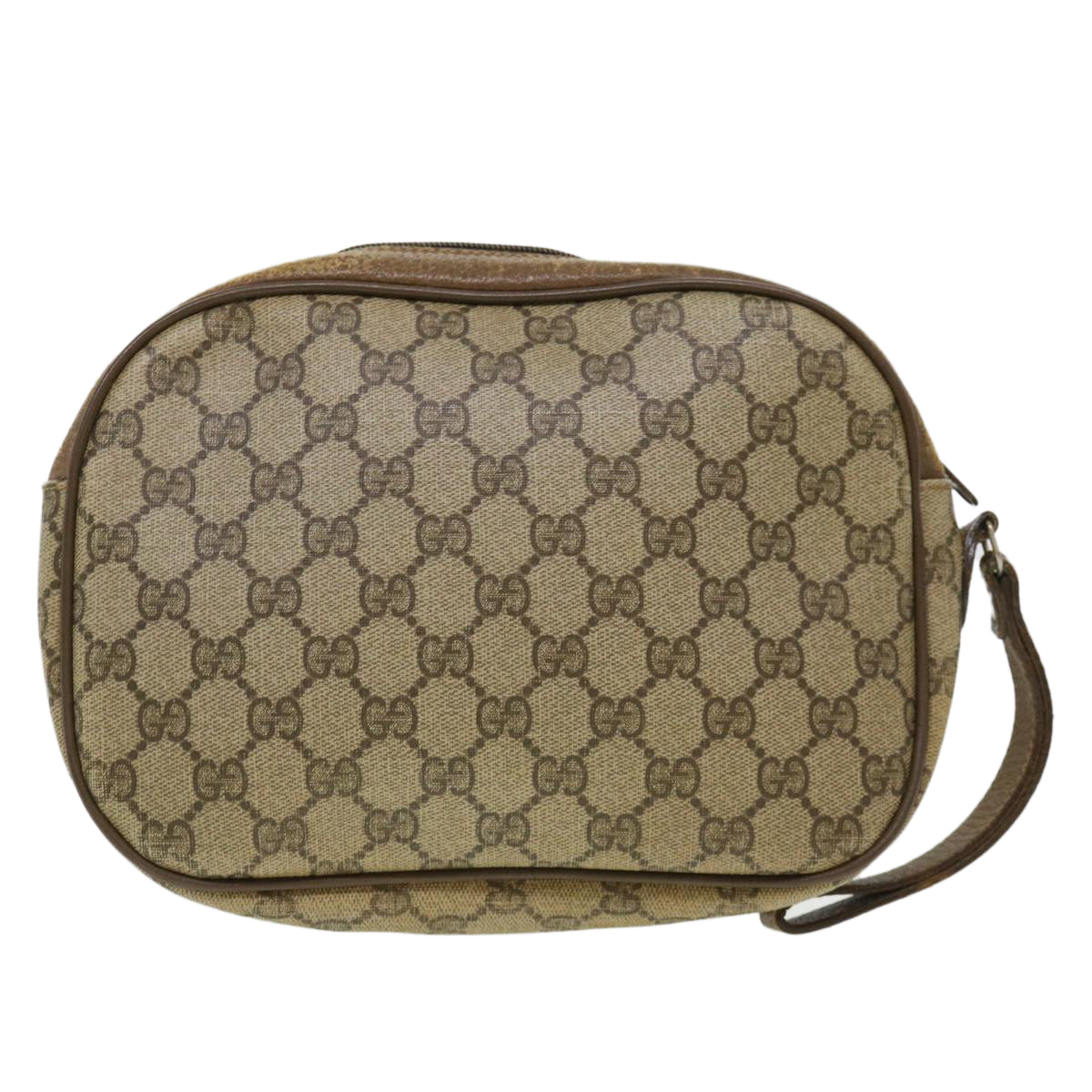 GUCCI GG Canvas Web Sherry Line Clutch Bag Beige Red Green Auth am4114 - 0