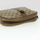 GUCCI GG Canvas Web Sherry Line Clutch Bag Beige Red Green Auth am4114-6