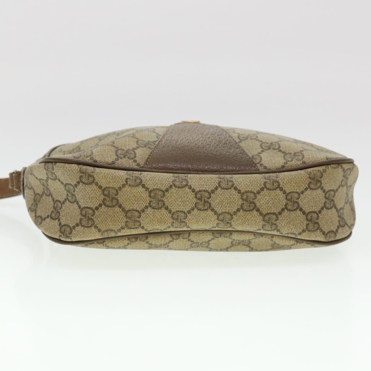 GUCCI GG Canvas Web Sherry Line Clutch Bag Beige Red Green Auth am4114