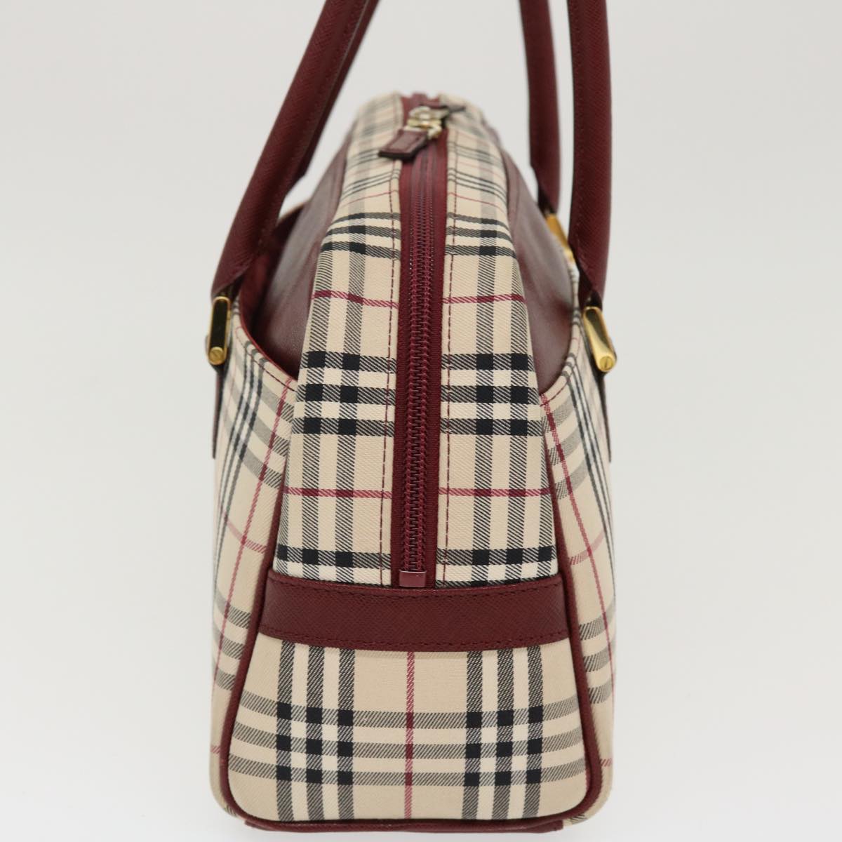 BURBERRY Nova Check Shoulder Bag Nylon Beige Auth am4128