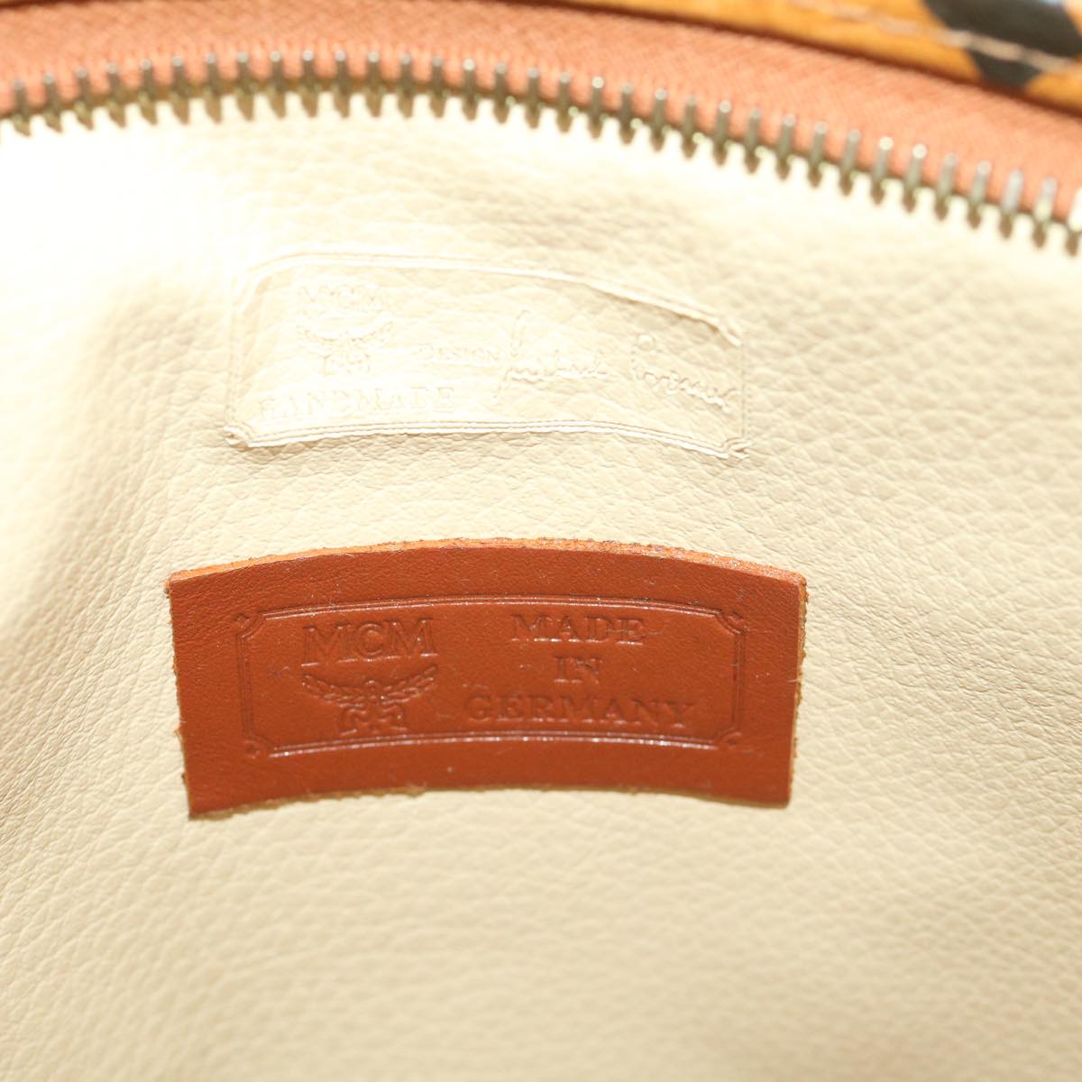 MCM Vicetos Logogram Clutch Bag PVC Leather Brown Auth am4140