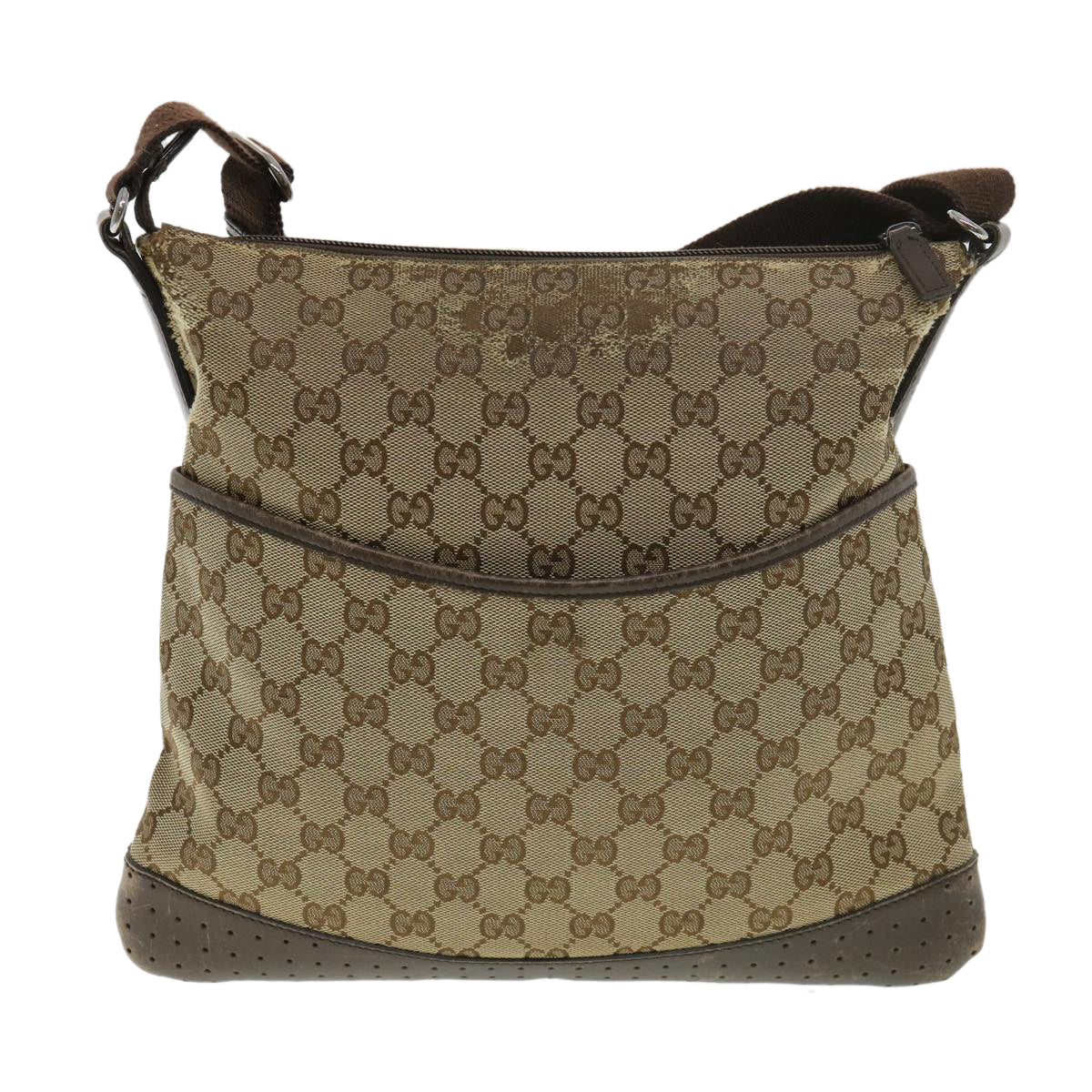 GUCCI GG Canvas Shoulder Bag Beige 145857 Auth am4145