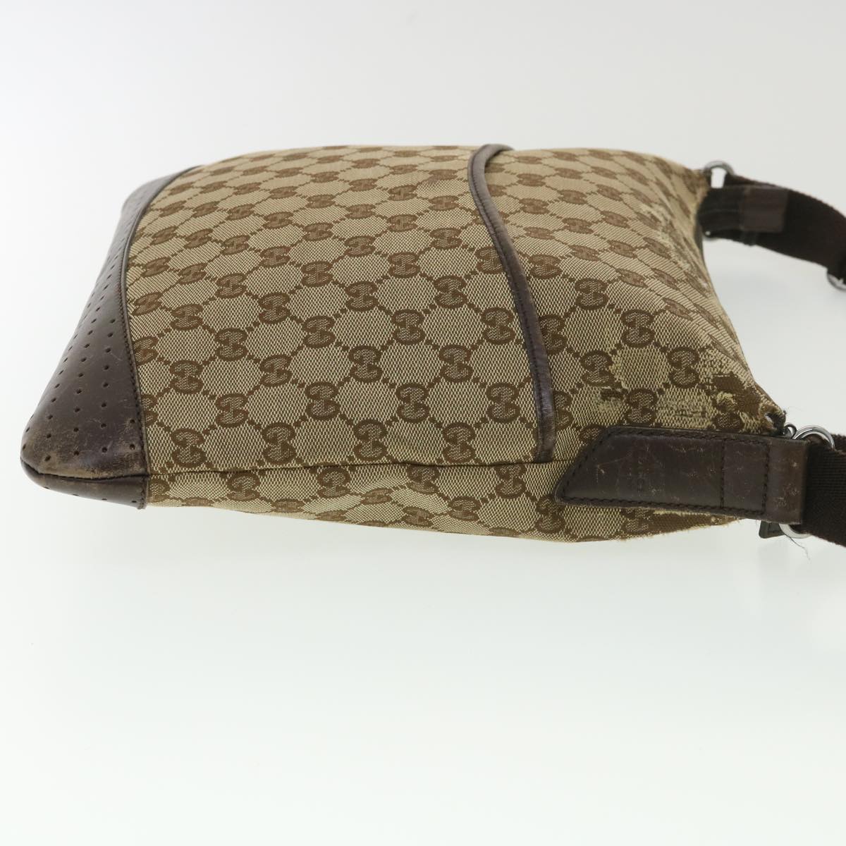 GUCCI GG Canvas Shoulder Bag Beige 145857 Auth am4145