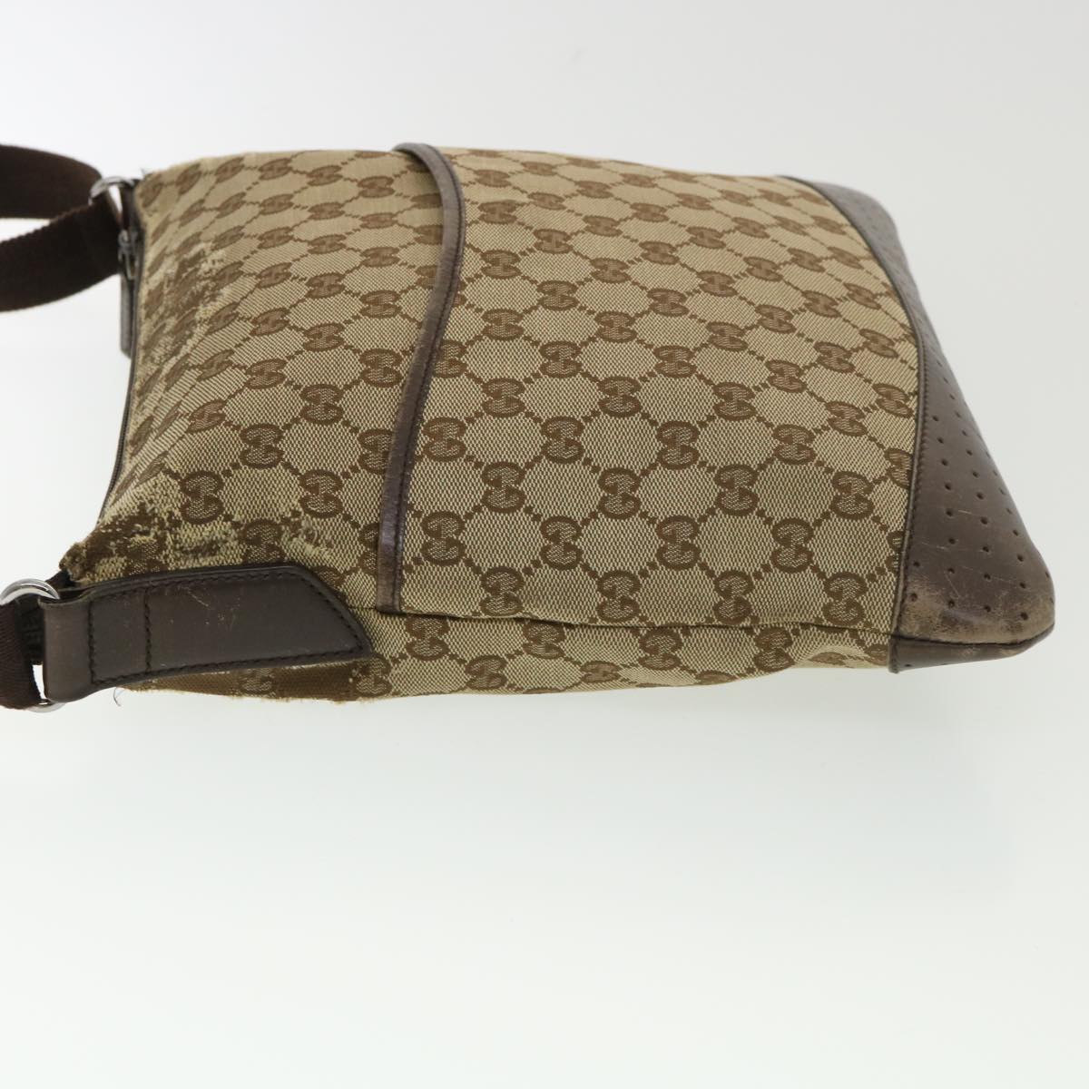 GUCCI GG Canvas Shoulder Bag Beige 145857 Auth am4145