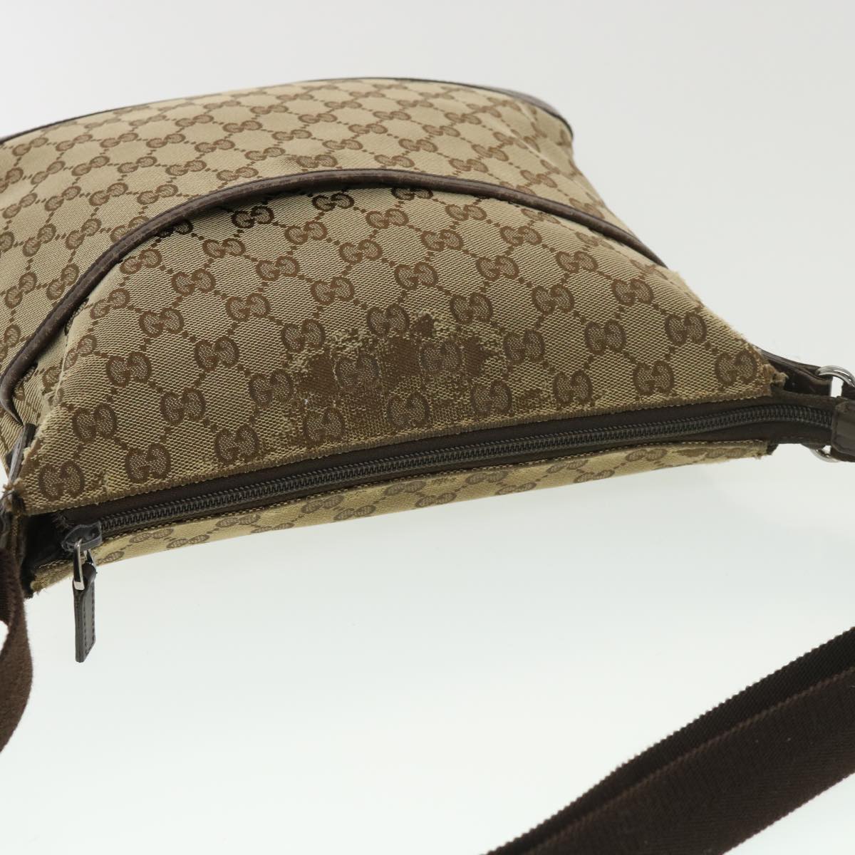 GUCCI GG Canvas Shoulder Bag Beige 145857 Auth am4145