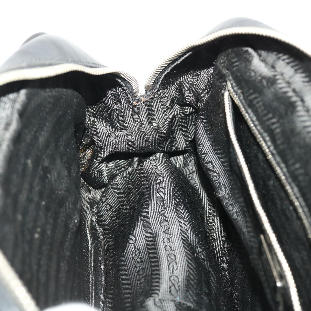 PRADA Hand Bag Nylon Black Beige Auth am4158