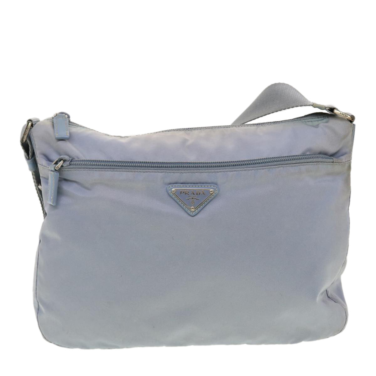 PRADA Shoulder Bag Nylon Light Blue Auth am4160