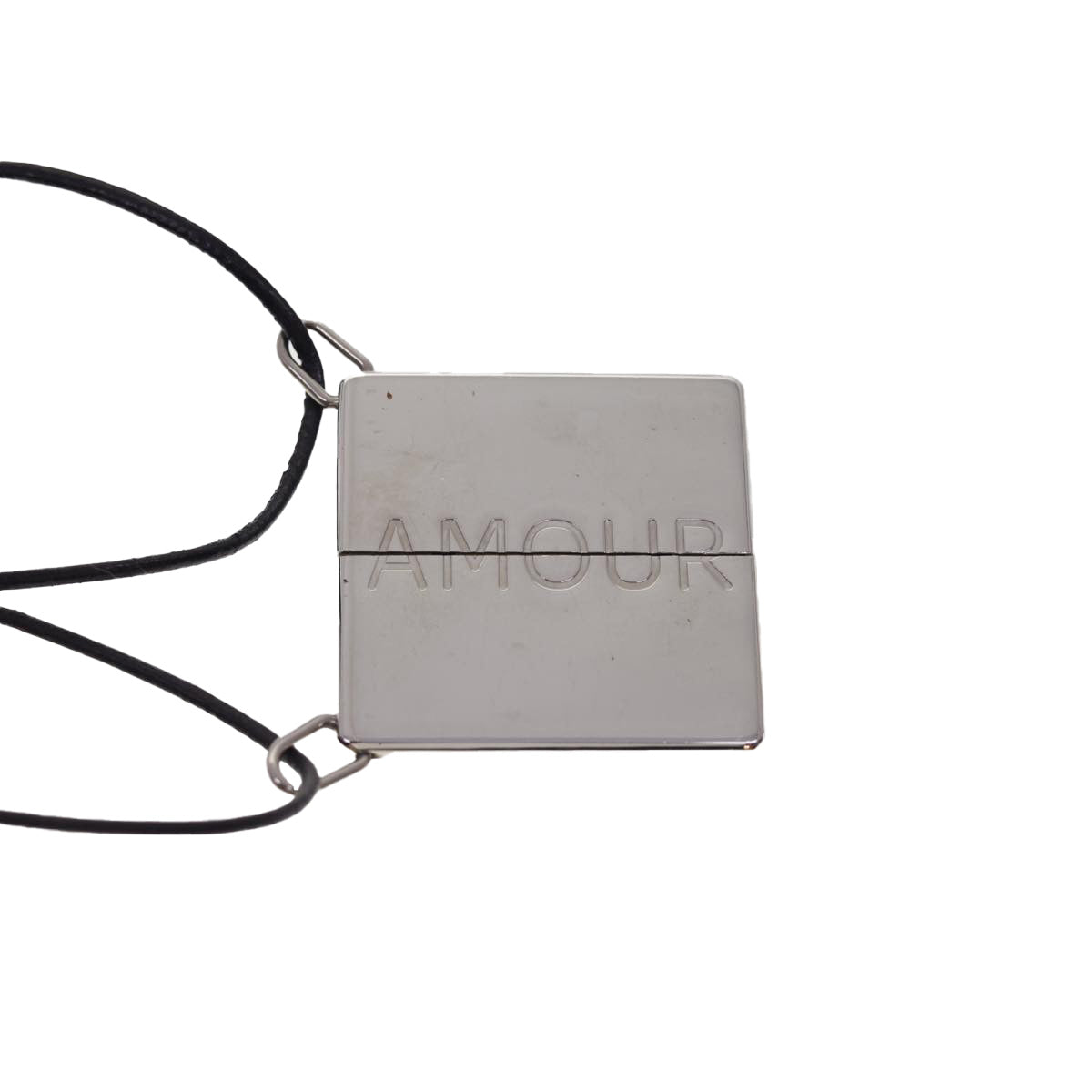 HERMES AMOUR Necklace Metal Silver Auth am4165