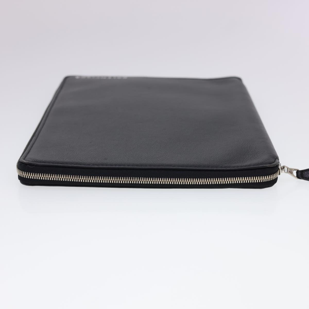 BALENCIAGA Clutch Bag iPad Case Leather Black Auth am4187