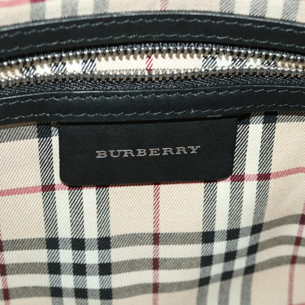 BURBERRY Hand Bag Leather Black Auth am4194