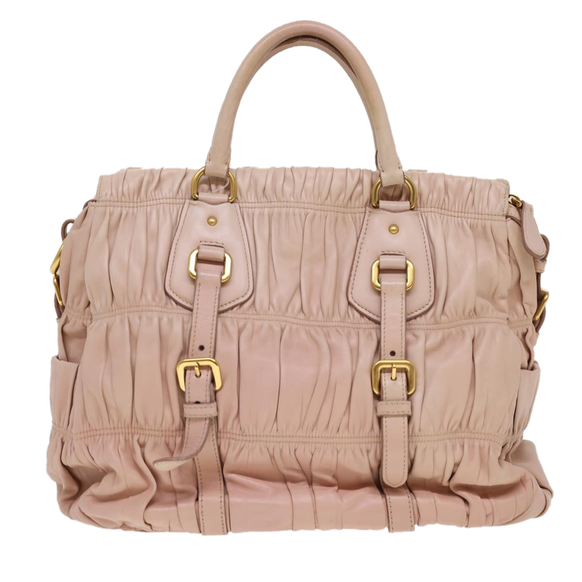 PRADA Hand Bag Leather 2way Pink Auth am4199 - 0