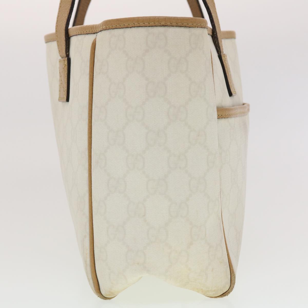 GUCCI GG Canvas Shoulder Bag PVC Leather White 26422 Auth am4201