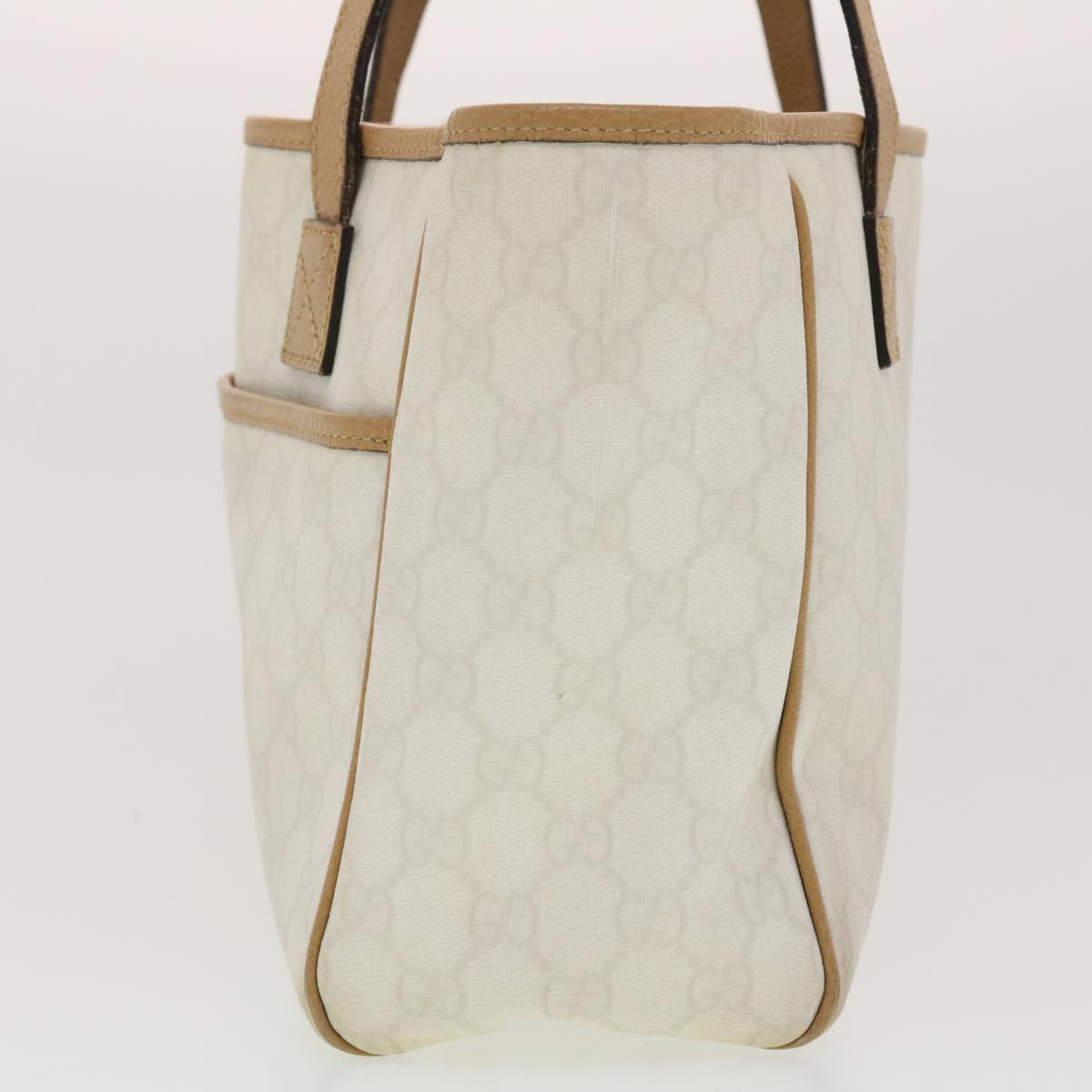 GUCCI GG Canvas Shoulder Bag PVC Leather White 26422 Auth am4201